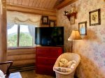 Country Garden Room Dresser and TV by Window with Views